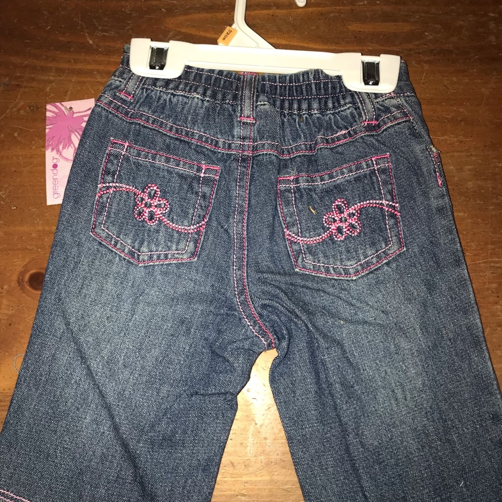 Denim Baby girls 12M crop pants *NEW* - Picture 2 of 2
